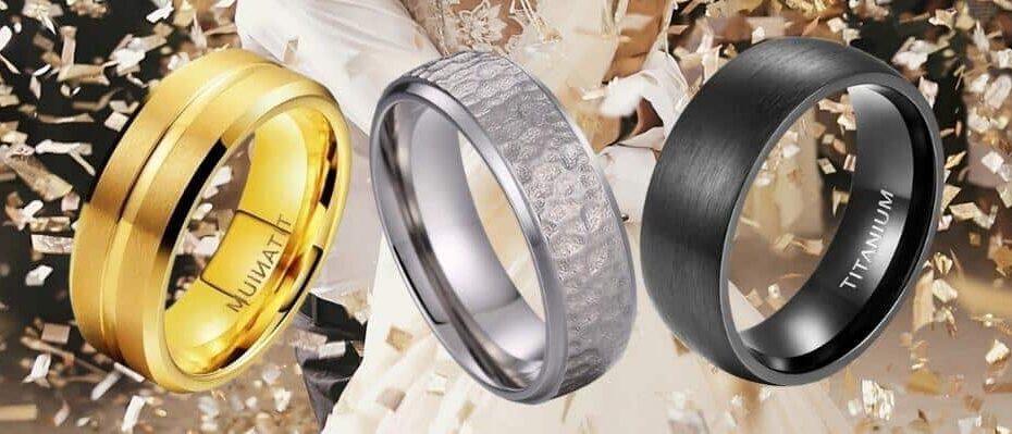 Selection of men's titanium rings
