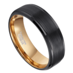 Finesse - Men's Tungsten Ring - Black and Rose Gold Gent's Band 8mm