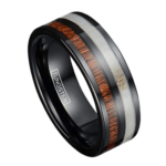 Buck - Men's Tungsten Ring - Antler and Wood Guy's Band 8mm