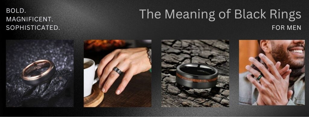 Set of men's black rings